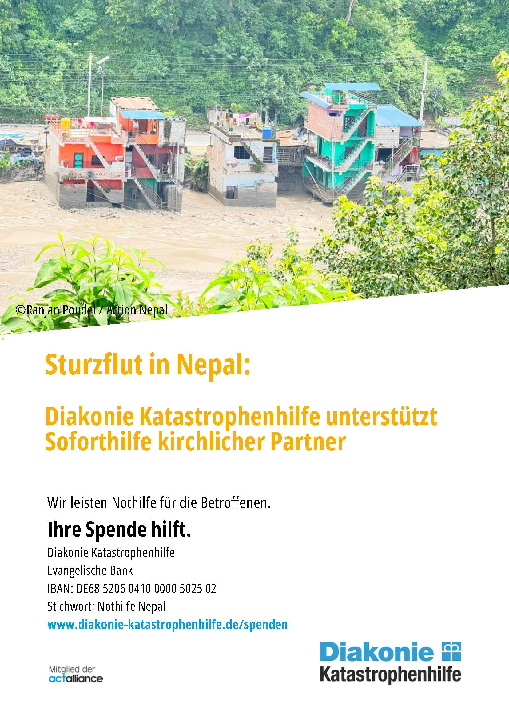 Nepal helfen - Diakonie Katastrophenhilfe bittet um Spenden
